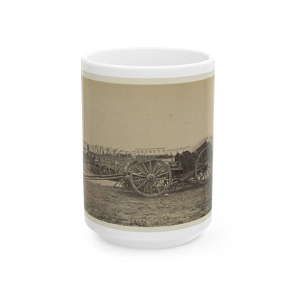 Wagons With Caisson In Foreground, Probably At A Civil War Military Camp (U.S. Civil War) White Coffee Mug-15oz-The Sticker Space