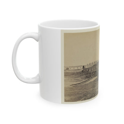 Wagons With Caisson In Foreground, Probably At A Civil War Military Camp (U.S. Civil War) White Coffee Mug