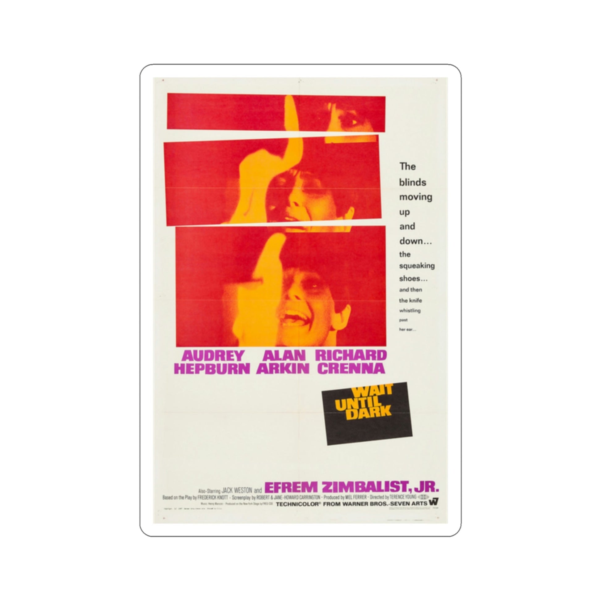 Wait Until Dark 1967 Movie Poster STICKER Vinyl Die-Cut Decal-2 Inch-The Sticker Space