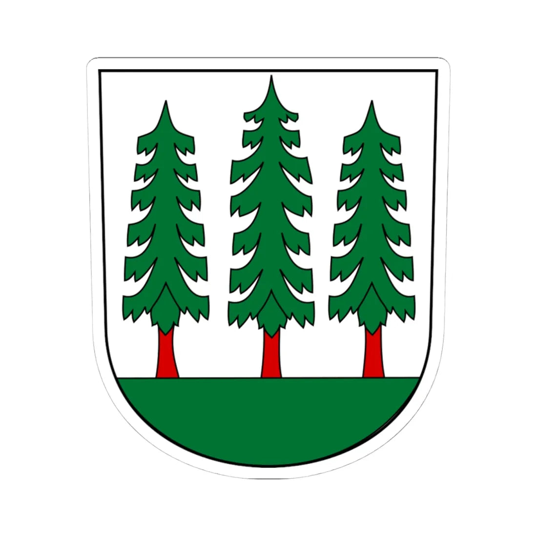 Wald-blazon-modern (Switzerland) (Coat of Arms) STICKER Vinyl Kiss-Cut Decal 4 Inch White - The Sticker Space