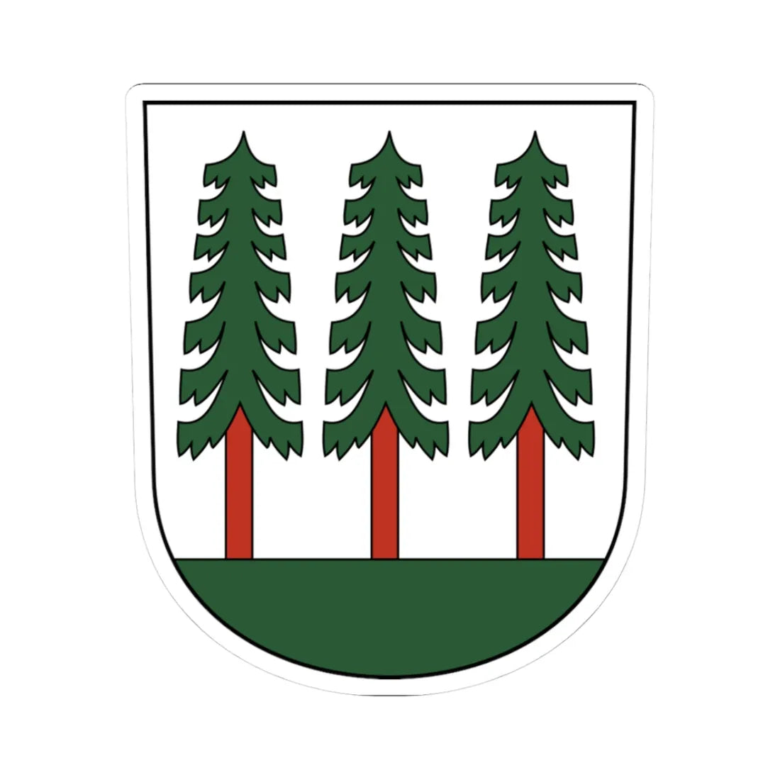 Wald-blazon (Switzerland) (Coat of Arms) STICKER Vinyl Kiss-Cut Decal 3 Inch White - The Sticker Space