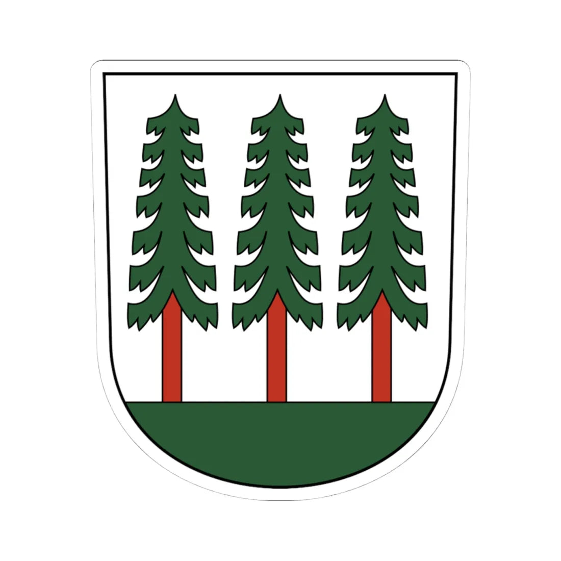 Wald-blazon (Switzerland) (Coat of Arms) STICKER Vinyl Kiss-Cut Decal 4 Inch White - The Sticker Space