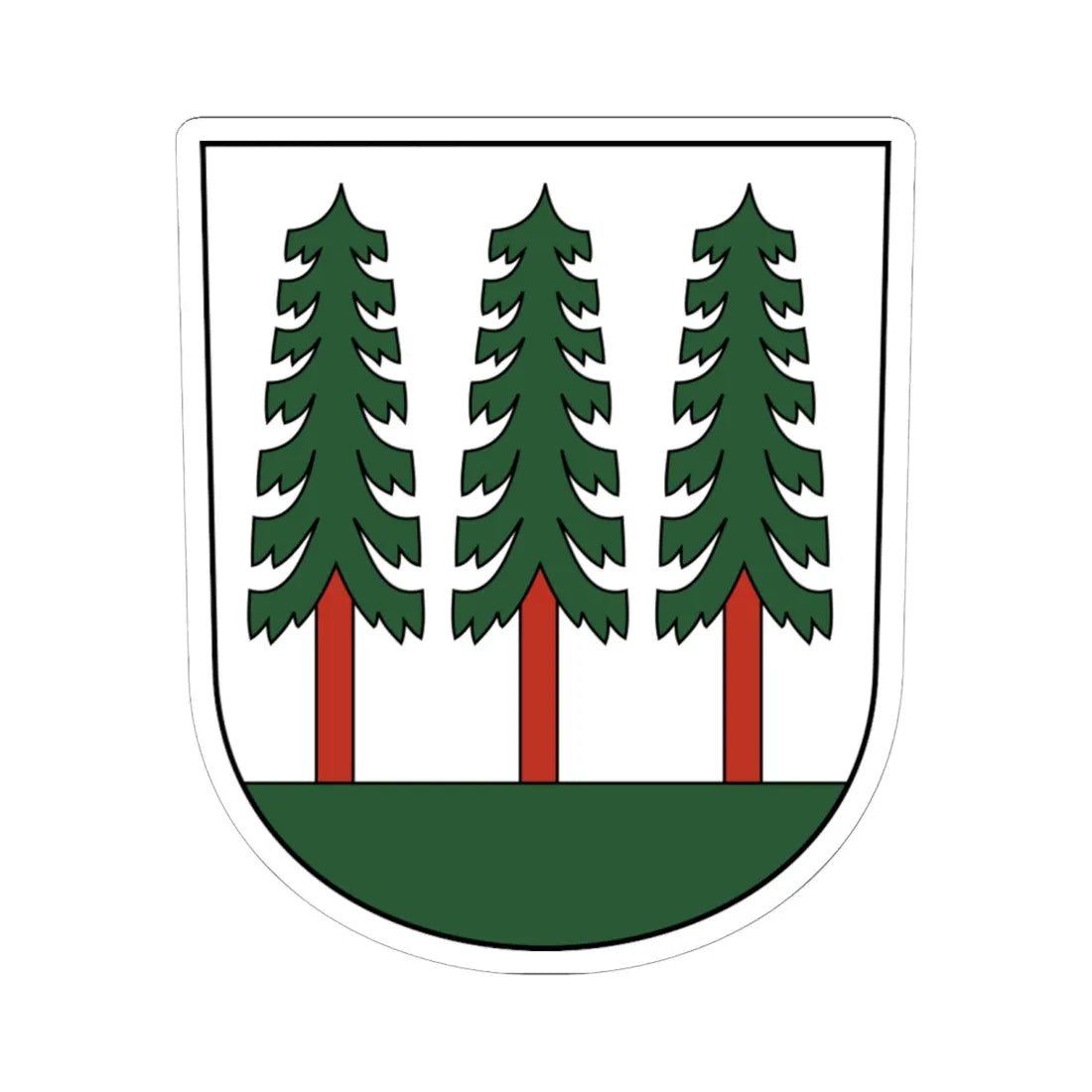 Wald-blazon (Switzerland) (Coat of Arms) STICKER Vinyl Kiss-Cut Decal 6 Inch White - The Sticker Space