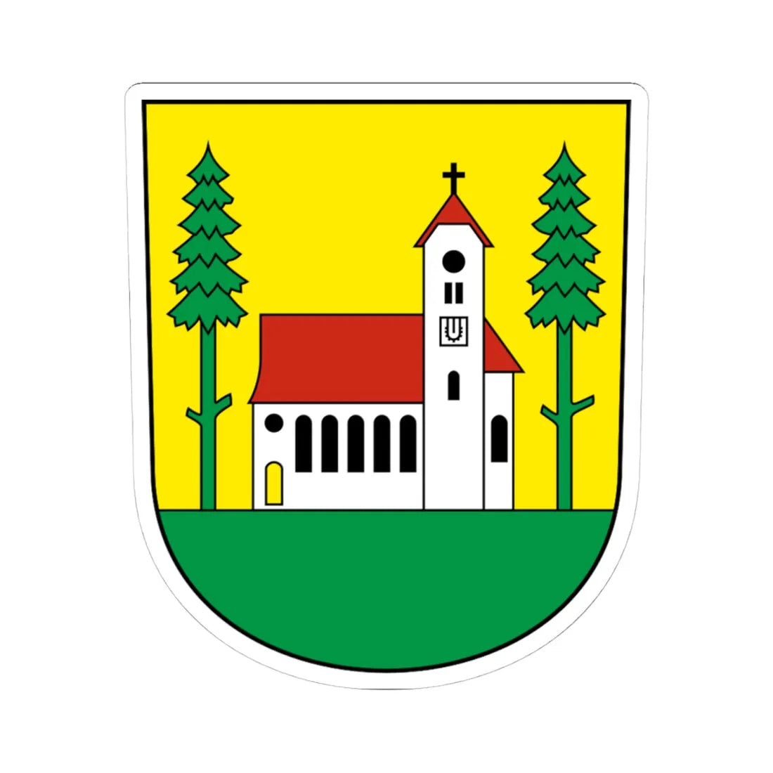 Waldkirch-blazon (Switzerland) (Coat of Arms) STICKER Vinyl Kiss-Cut Decal 4 Inch White - The Sticker Space