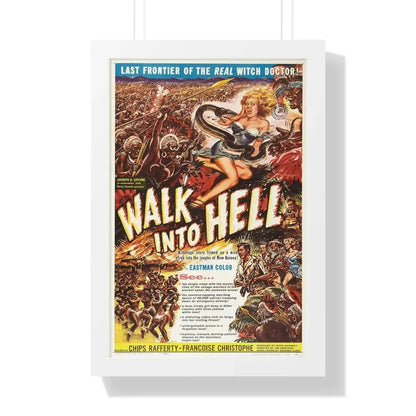 WALK INTO HELL 1956 - Framed Movie Poster 16″ x 24″ White - The Sticker Space