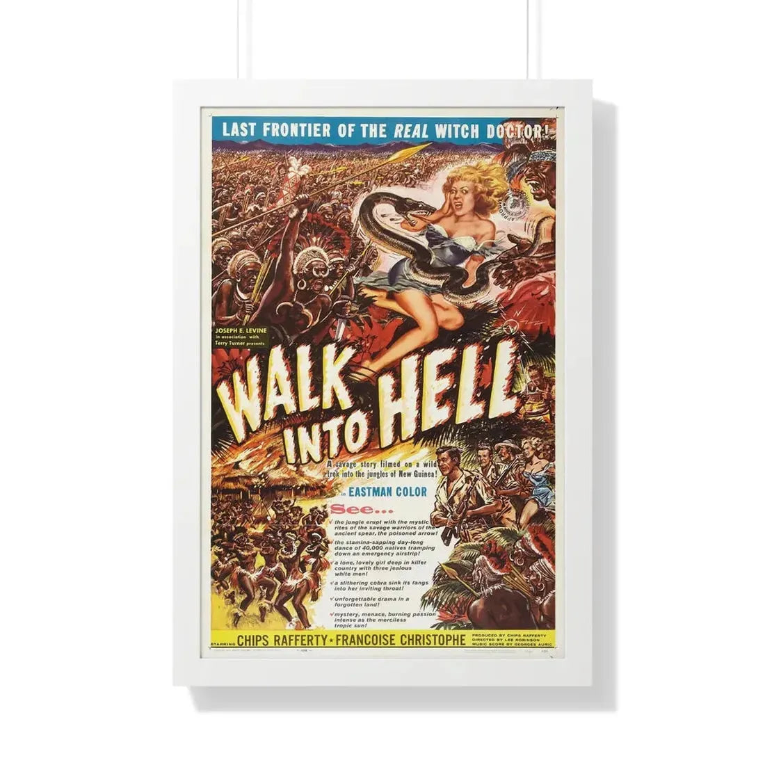 WALK INTO HELL 1956 - Framed Movie Poster 20" x 30" White - The Sticker Space