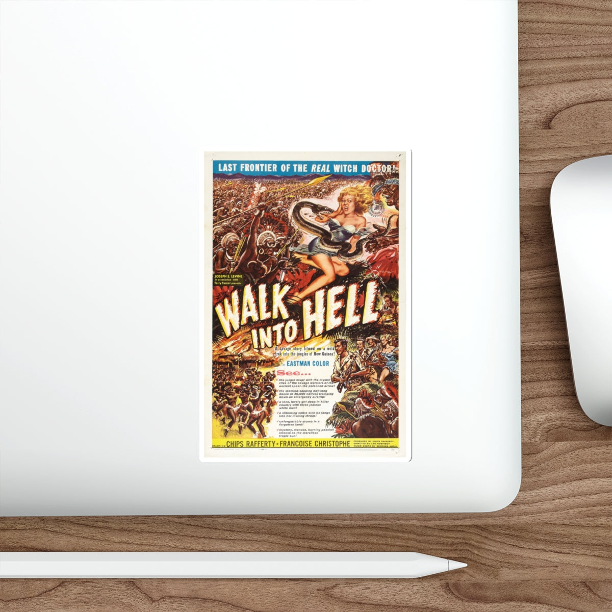 WALK INTO HELL 1956 Movie Poster STICKER Vinyl Die-Cut Decal-The Sticker Space