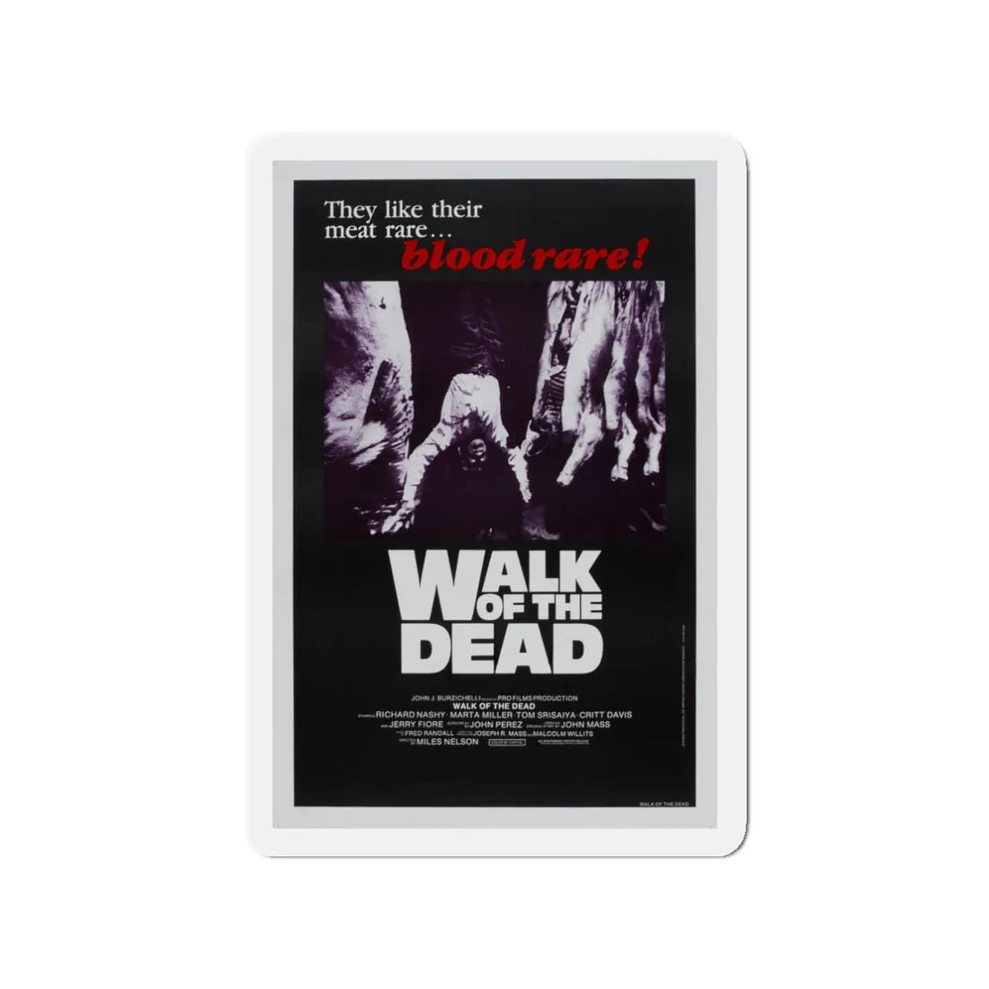 WALK OF THE DEAD (VENGEANCE OF THE ZOMBIES) 1973 Movie Poster - Refrigerator Magnet 3 Inch - The Sticker Space