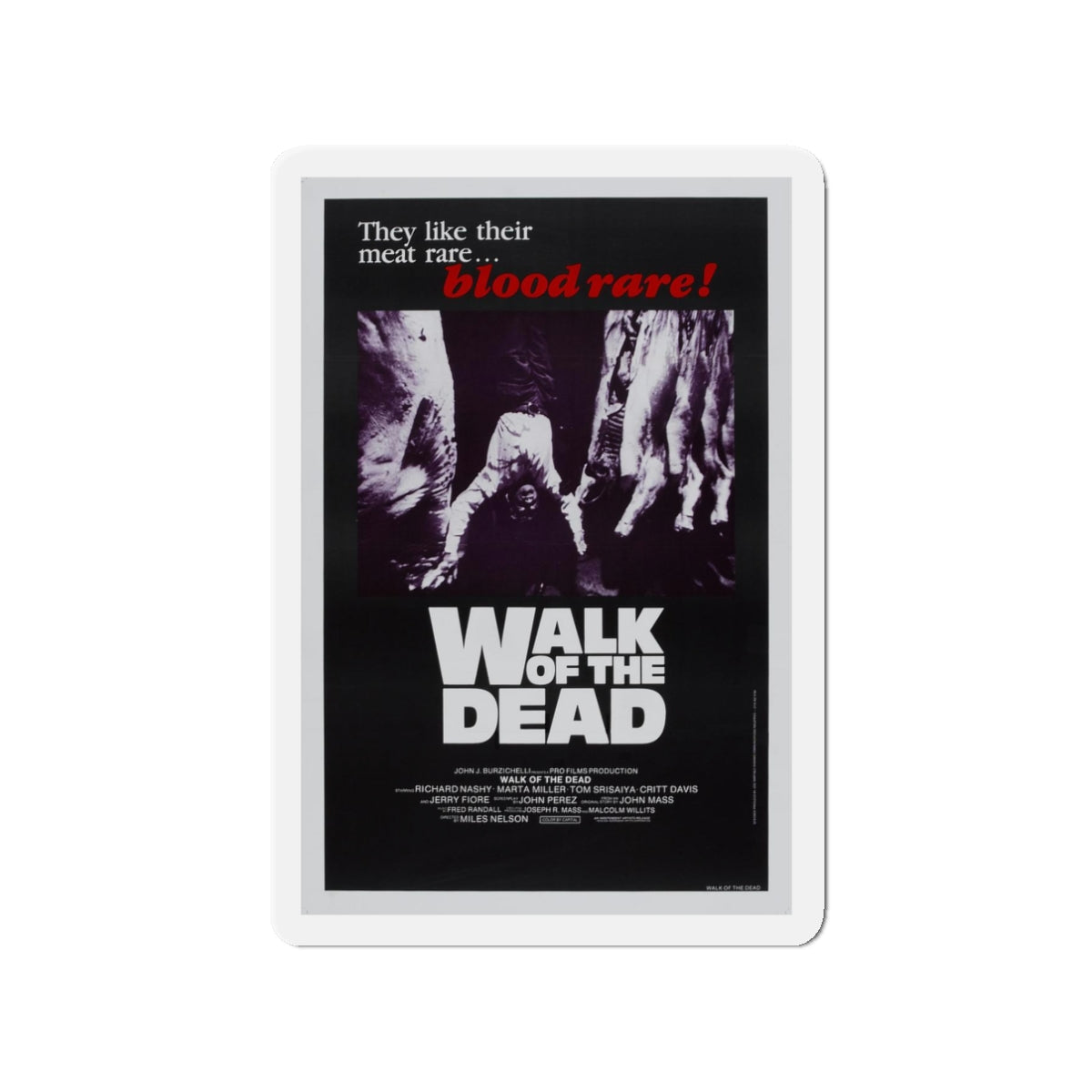 WALK OF THE DEAD (VENGEANCE OF THE ZOMBIES) 1973 Movie Poster - Refrigerator Magnet-3" x 3"-The Sticker Space