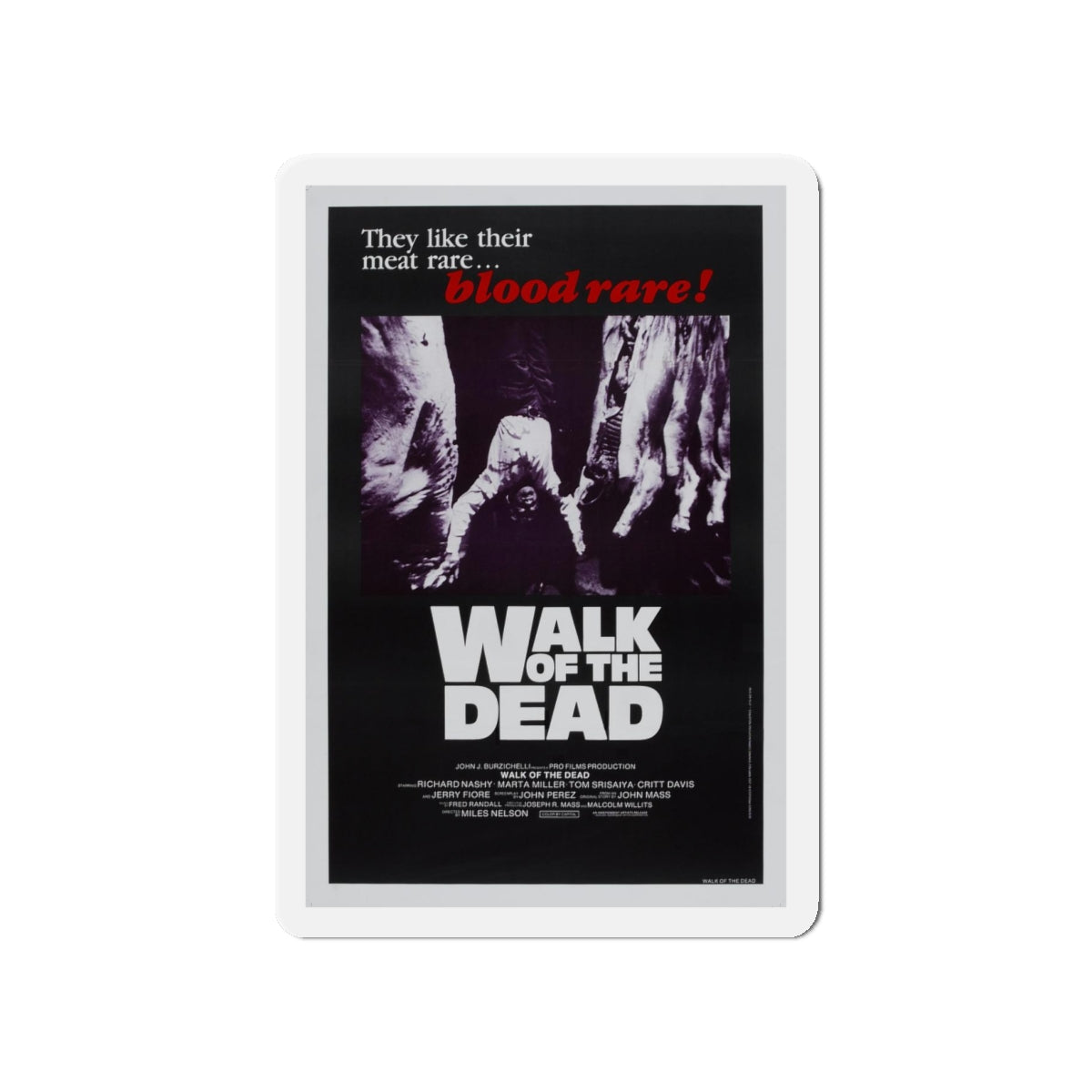 WALK OF THE DEAD (VENGEANCE OF THE ZOMBIES) 1973 Movie Poster - Refrigerator Magnet-4" x 4"-The Sticker Space