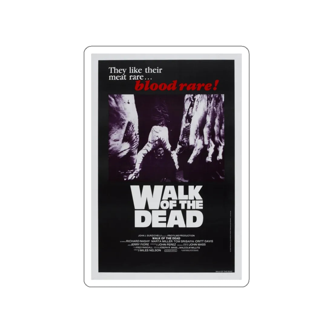 WALK OF THE DEAD (VENGEANCE OF THE ZOMBIES) 1973 Movie Poster STICKER Vinyl Die-Cut Decal 3 Inch - The Sticker Space