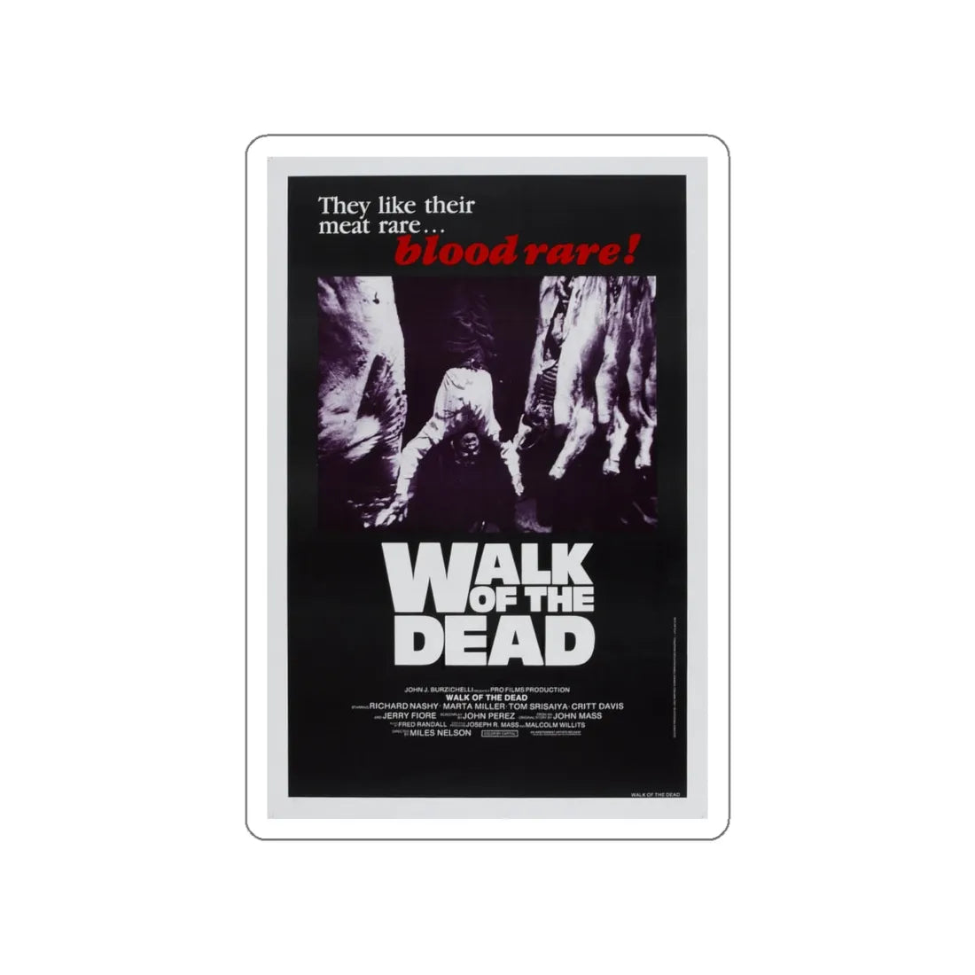 WALK OF THE DEAD (VENGEANCE OF THE ZOMBIES) 1973 Movie Poster STICKER Vinyl Die-Cut Decal 6 Inch - The Sticker Space