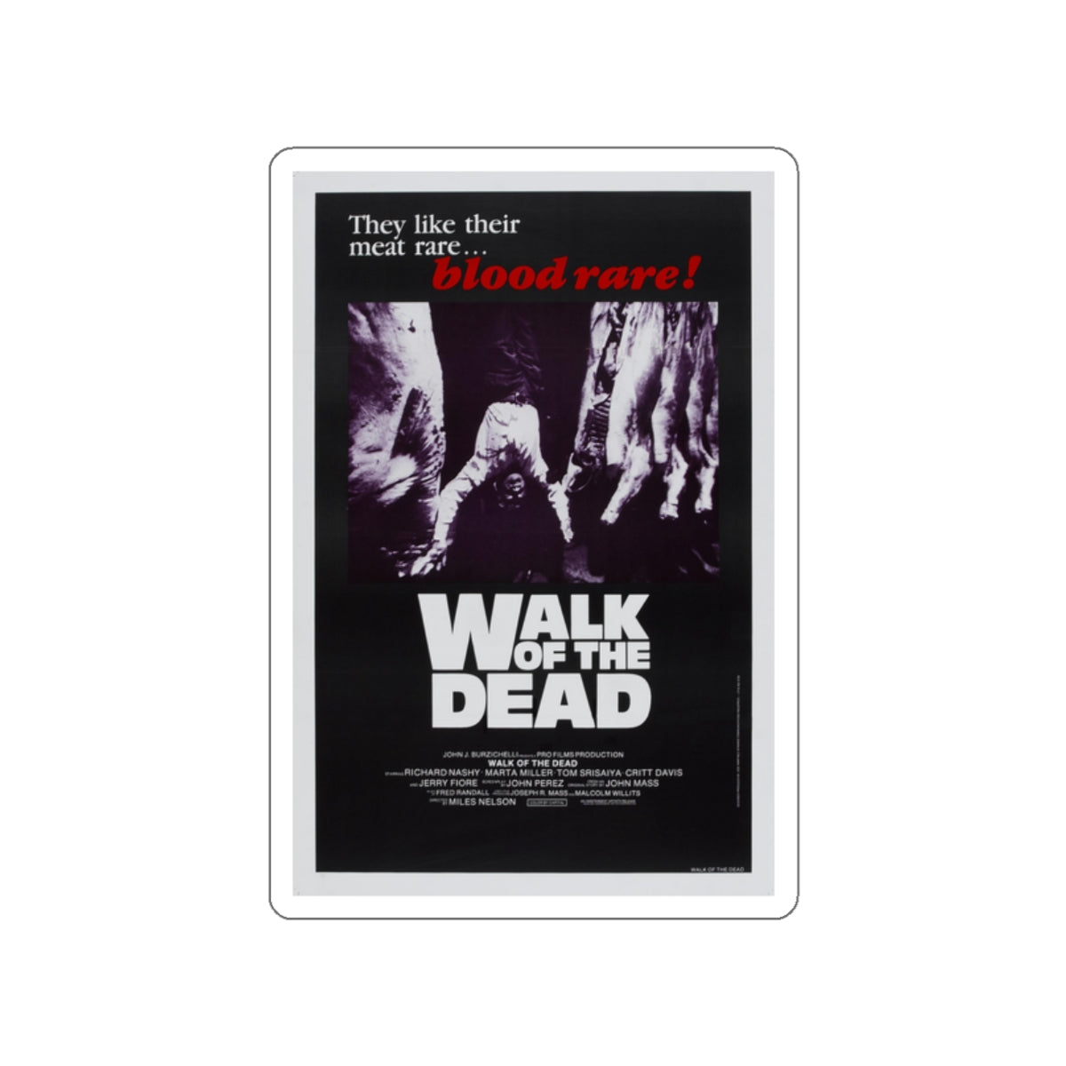 WALK OF THE DEAD (VENGEANCE OF THE ZOMBIES) 1973 Movie Poster STICKER Vinyl Die-Cut Decal-White-The Sticker Space