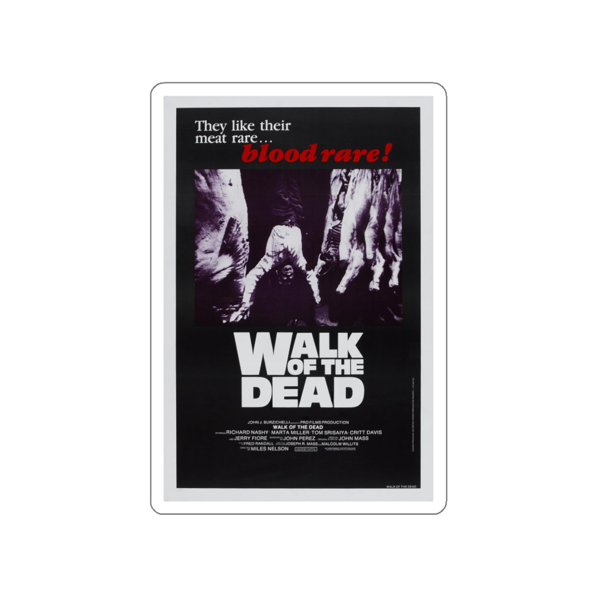 WALK OF THE DEAD (VENGEANCE OF THE ZOMBIES) 1973 Movie Poster STICKER Vinyl Die-Cut Decal-White-The Sticker Space