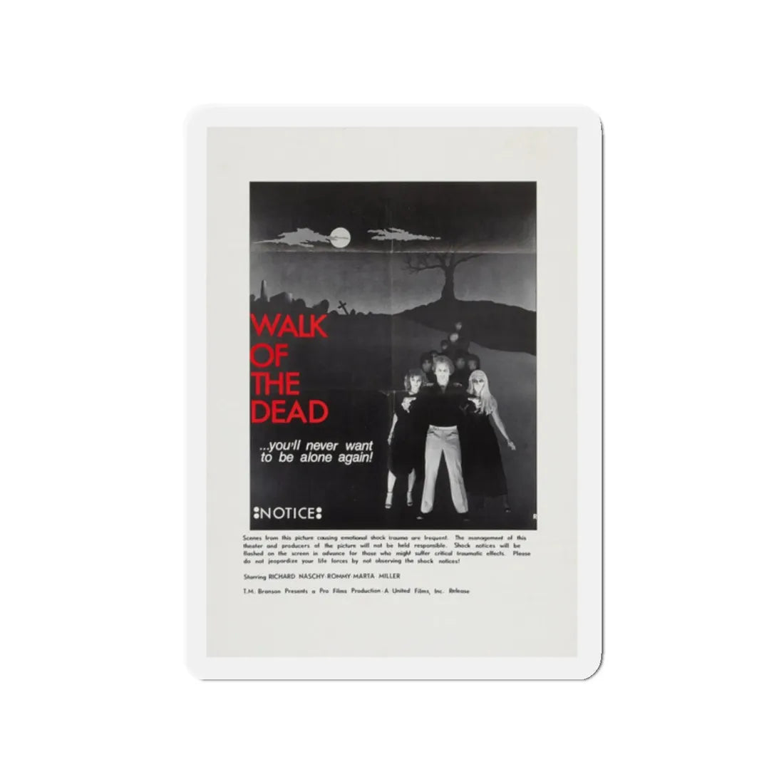 WALK OF THE DEAD (VENGEANCE OF THE ZOMBIES) (2) 1973 Movie Poster - Refrigerator Magnet 2 Inch - The Sticker Space