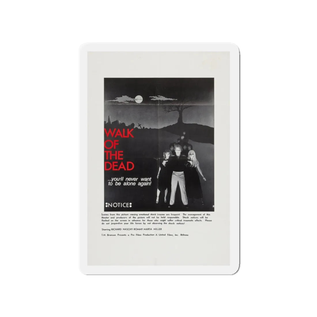 WALK OF THE DEAD (VENGEANCE OF THE ZOMBIES) (2) 1973 Movie Poster - Refrigerator Magnet 3 Inch - The Sticker Space