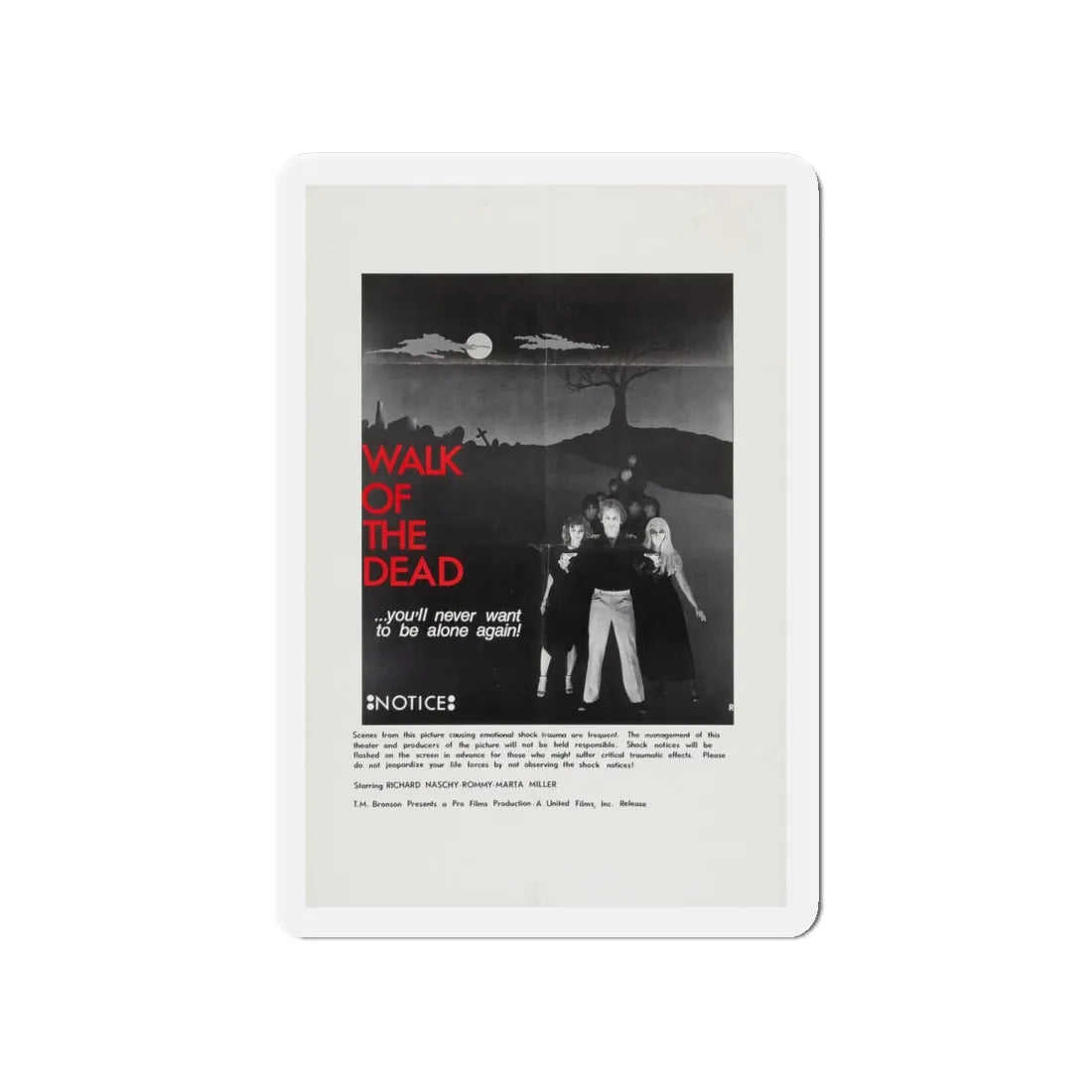 WALK OF THE DEAD (VENGEANCE OF THE ZOMBIES) (2) 1973 Movie Poster - Refrigerator Magnet 4 Inch - The Sticker Space