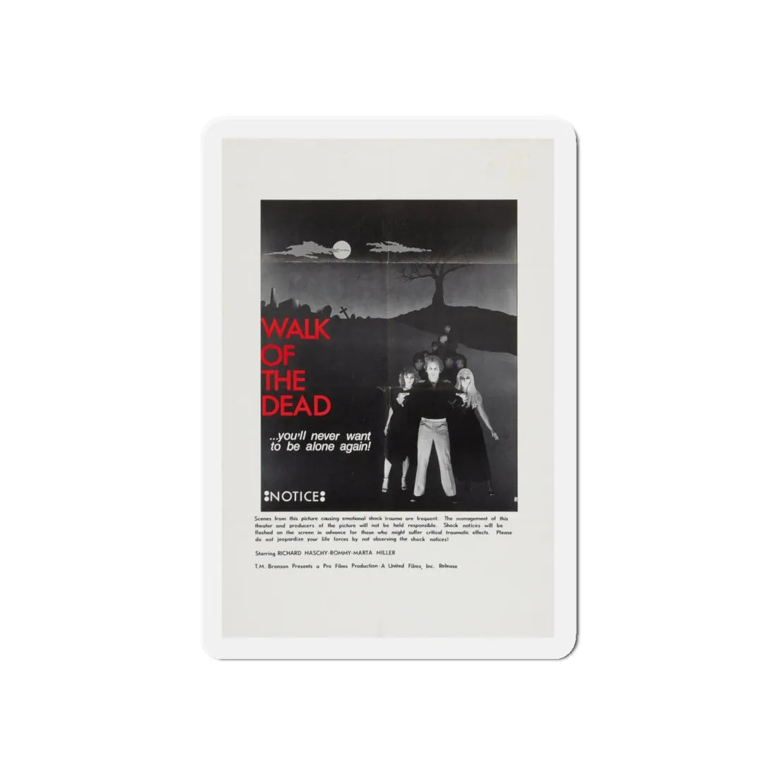 WALK OF THE DEAD (VENGEANCE OF THE ZOMBIES) (2) 1973 Movie Poster - Refrigerator Magnet 6 Inch - The Sticker Space