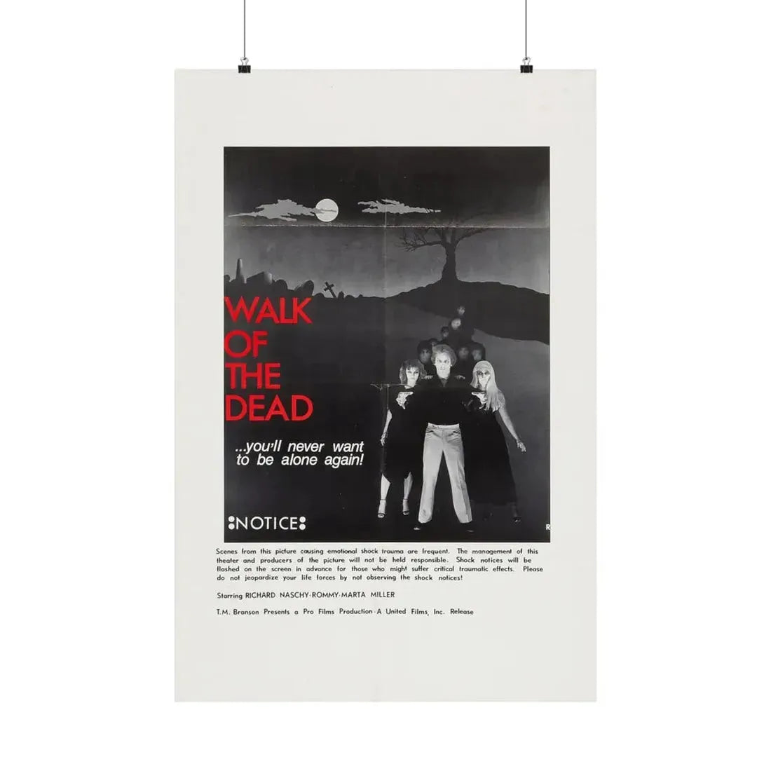 WALK OF THE DEAD (VENGEANCE OF THE ZOMBIES) (2) 1973 - Paper Movie Poster 24″ x 36″ Matte - The Sticker Space