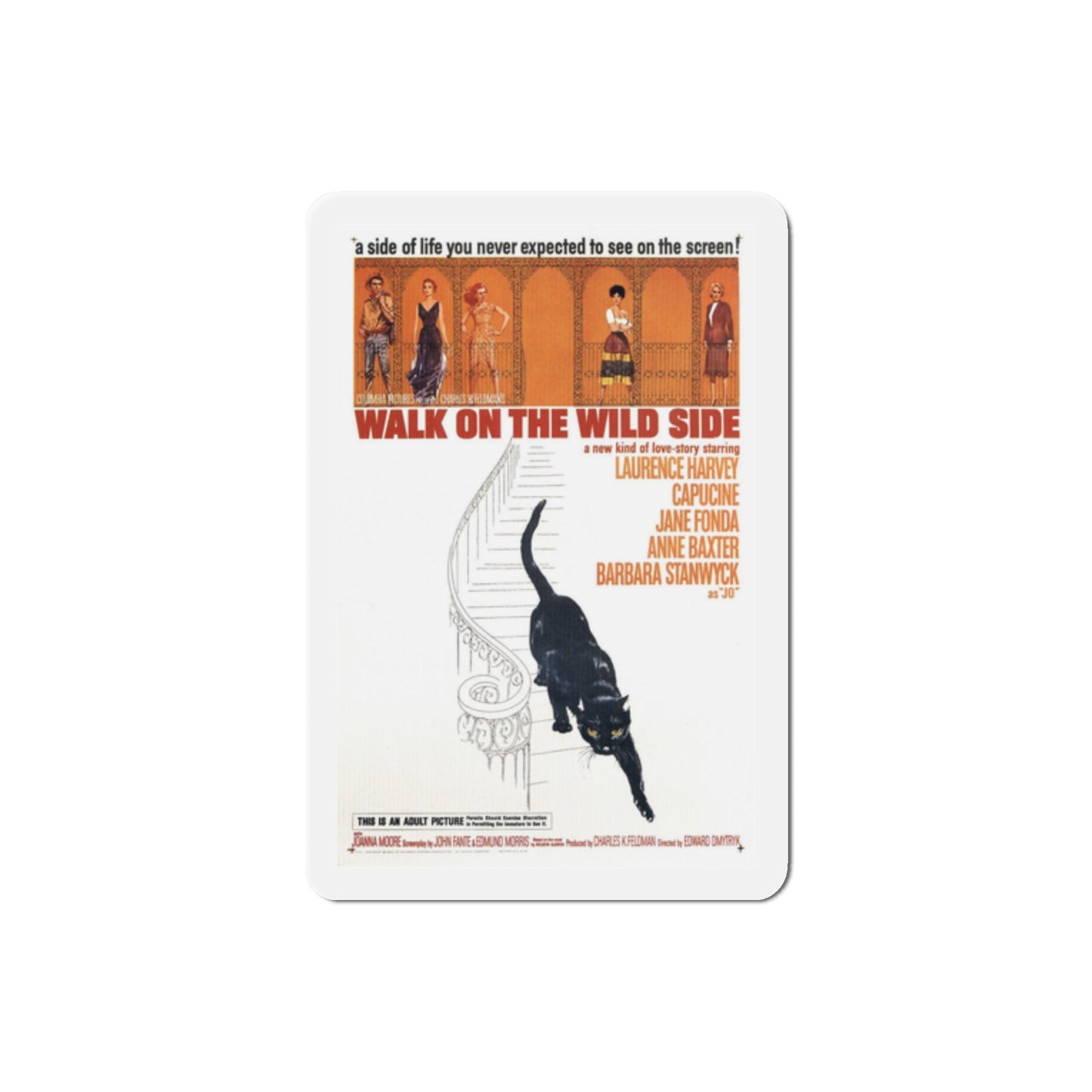 Walk on the Wild Side 1962 Movie Poster Die-Cut Magnet-2 Inch-The Sticker Space