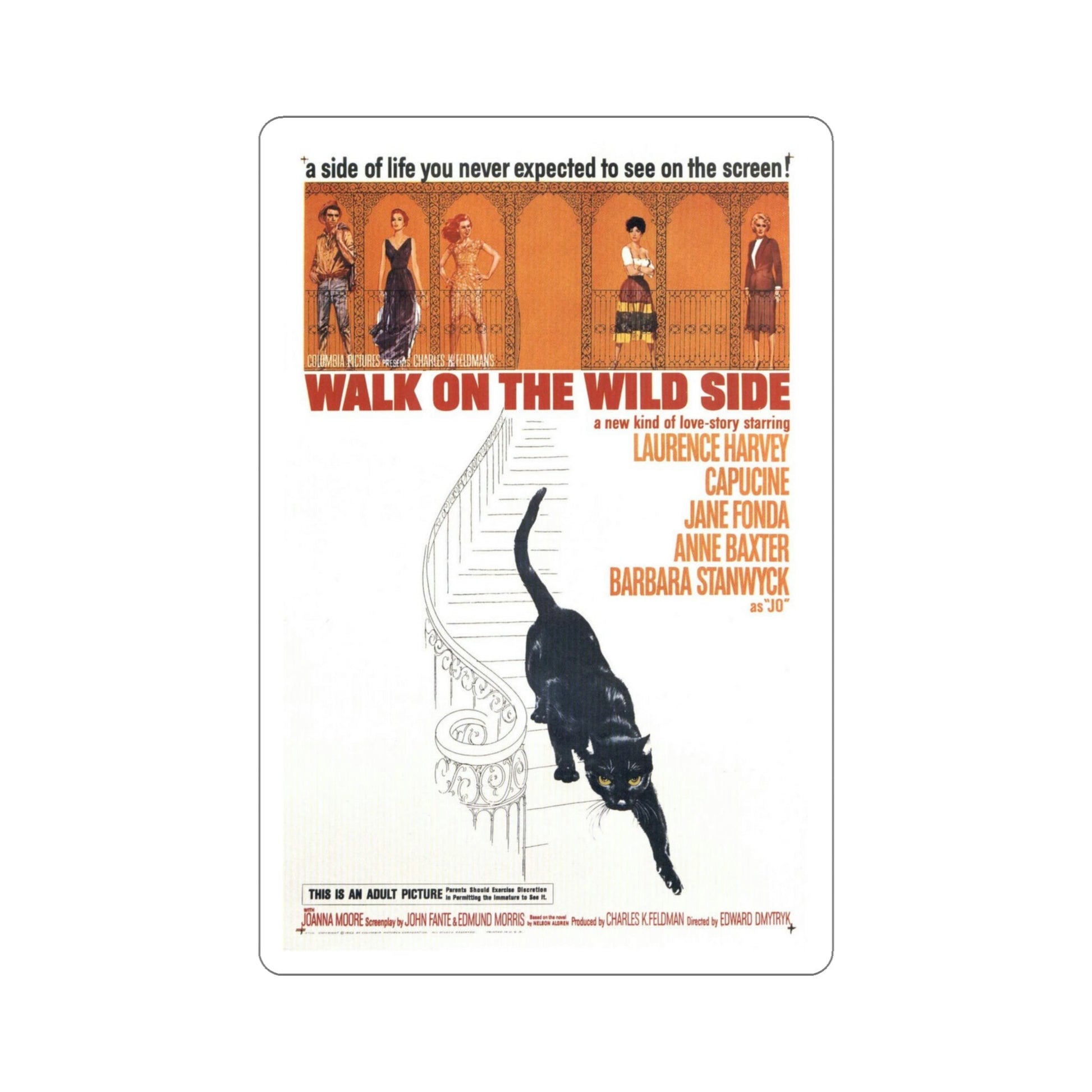 Walk on the Wild Side 1962 Movie Poster STICKER Vinyl Die-Cut Decal-5 Inch-The Sticker Space