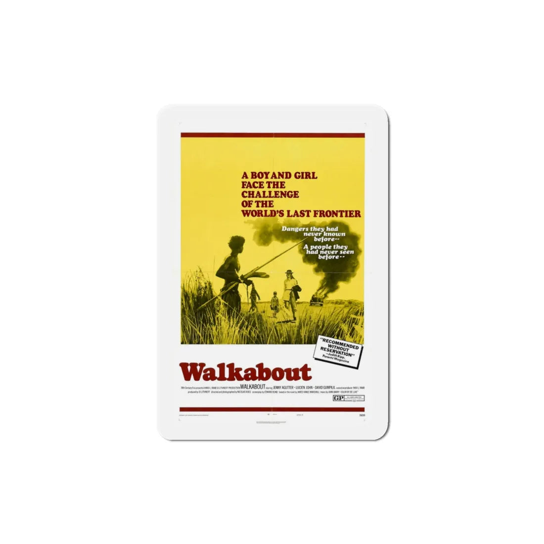 Walkabout 1971 Movie Poster Refrigerator Magnet 3 Inch - The Sticker Space