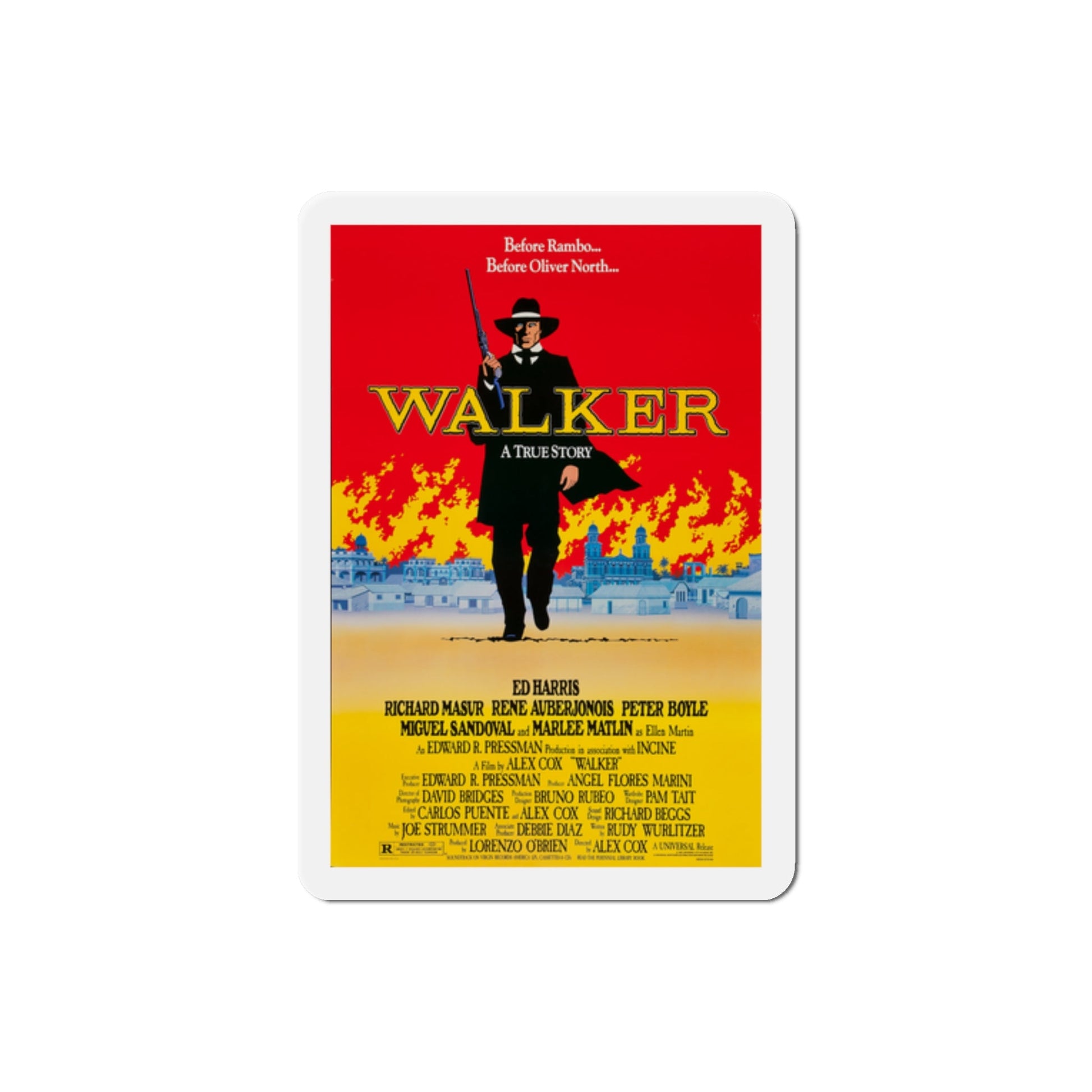 Walker 1987 Movie Poster Die-Cut Magnet-The Sticker Space