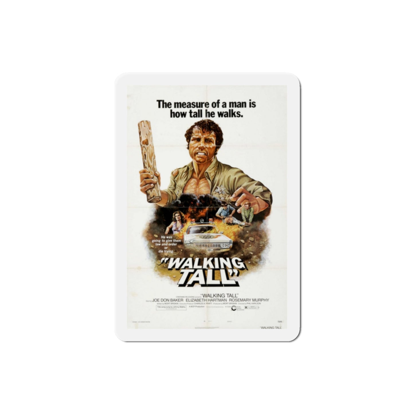 Walking Tall 1973 2 Movie Poster Die-Cut Magnet-2" x 2"-The Sticker Space