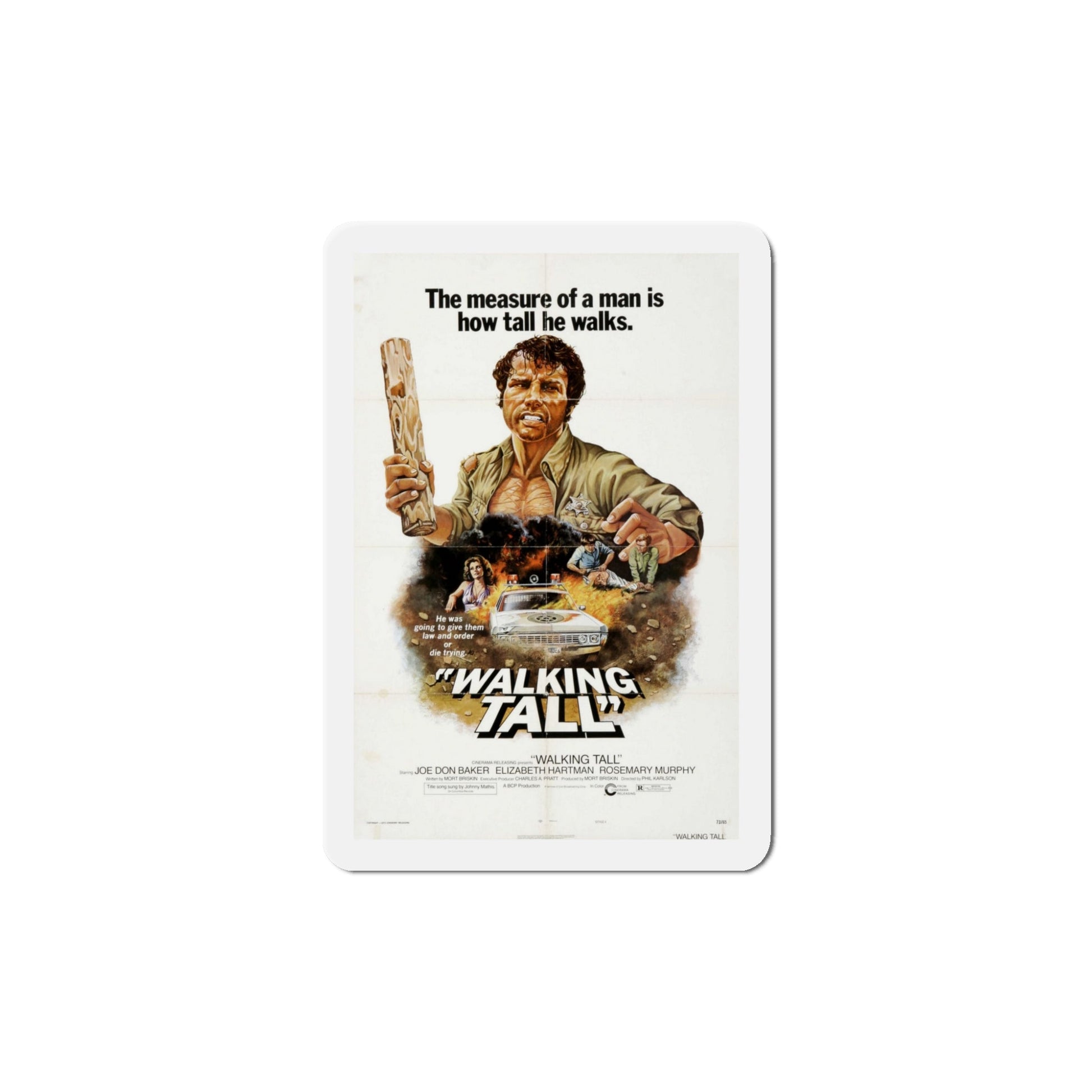 Walking Tall 1973 2 Movie Poster Die-Cut Magnet-5 Inch-The Sticker Space