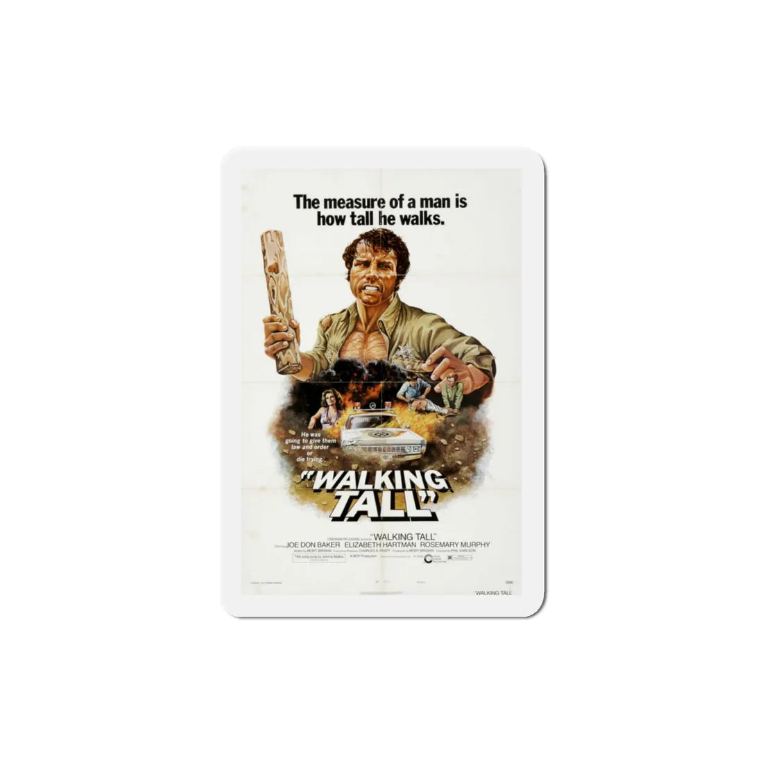 Walking Tall 1973 2 Movie Poster Refrigerator Magnet 3 Inch - The Sticker Space