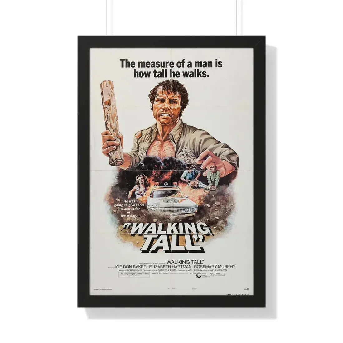 WALKING TALL 1973 - Framed Movie Poster 20" x 30" Black - The Sticker Space