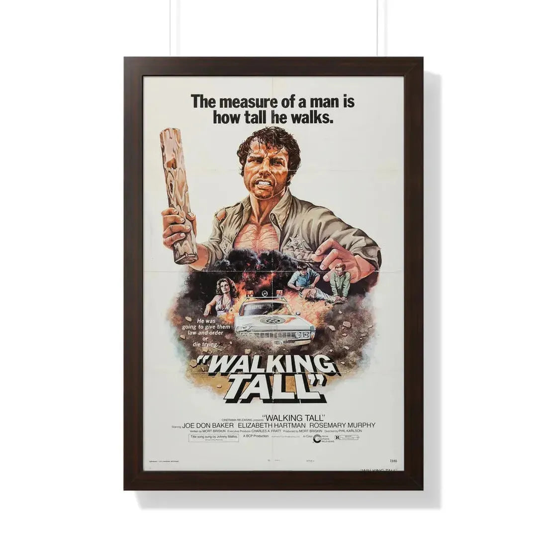 WALKING TALL 1973 - Framed Movie Poster 20" x 30" Walnut - The Sticker Space