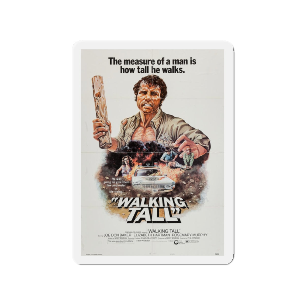 WALKING TALL 1973 Movie Poster - Refrigerator Magnet-2" x 2"-The Sticker Space