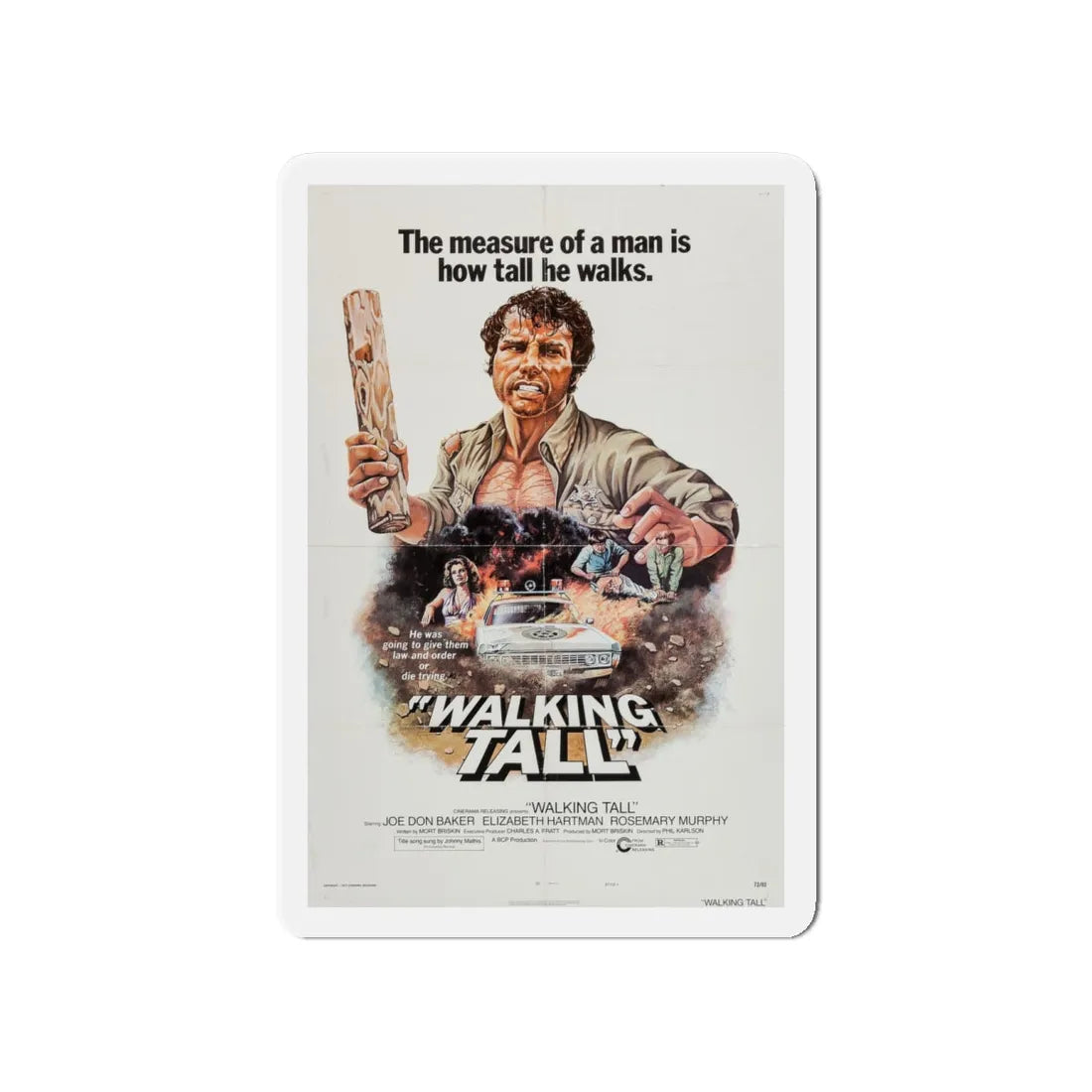WALKING TALL 1973 Movie Poster - Refrigerator Magnet 4 Inch - The Sticker Space