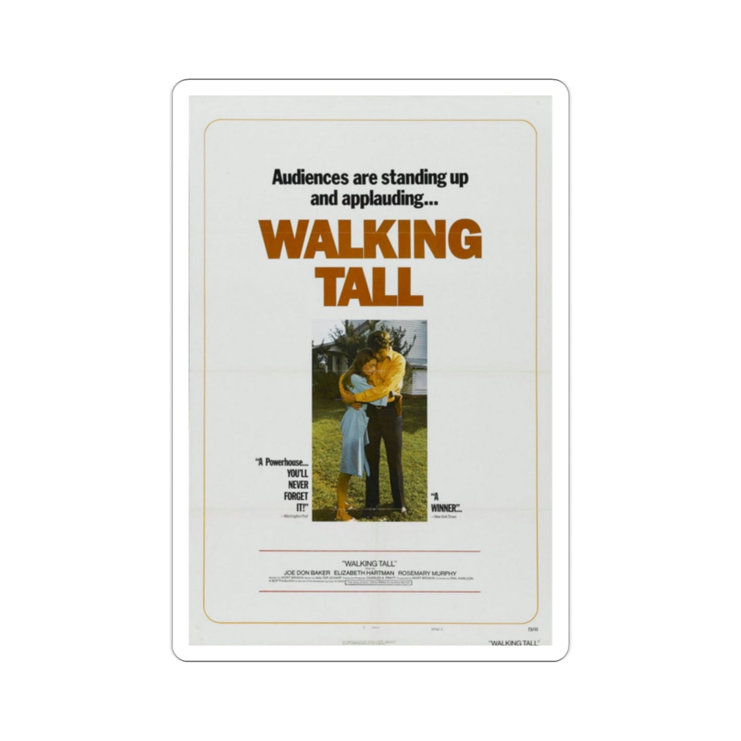 Walking Tall 1973 Movie Poster STICKER Vinyl Die-Cut Decal-2 Inch-The Sticker Space