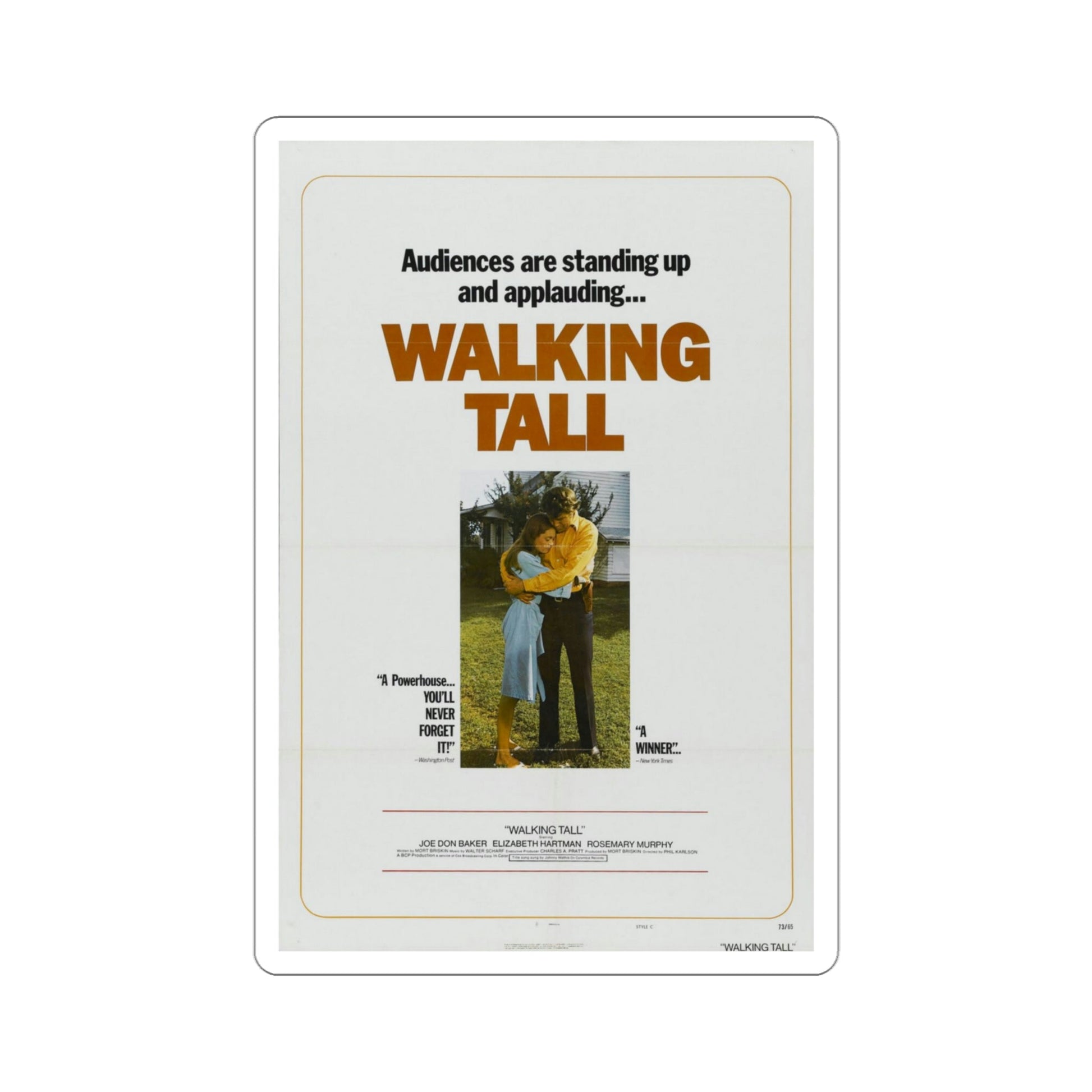 Walking Tall 1973 Movie Poster STICKER Vinyl Die-Cut Decal-4 Inch-The Sticker Space