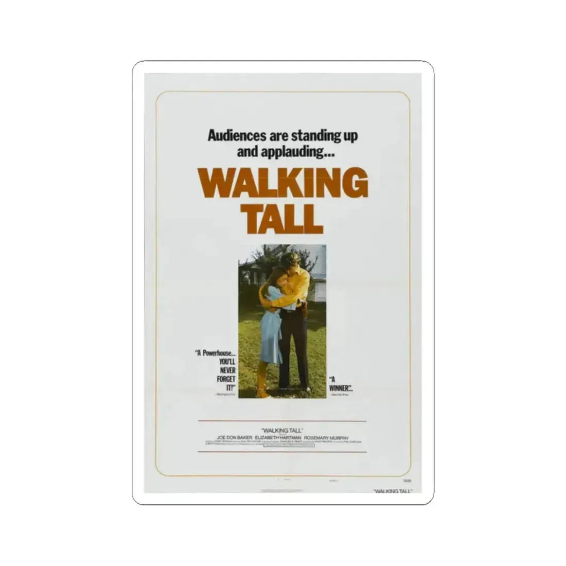 Walking Tall 1973 Movie Poster - STICKER Vinyl Kiss-Cut Decal 2 Inch White - The Sticker Space