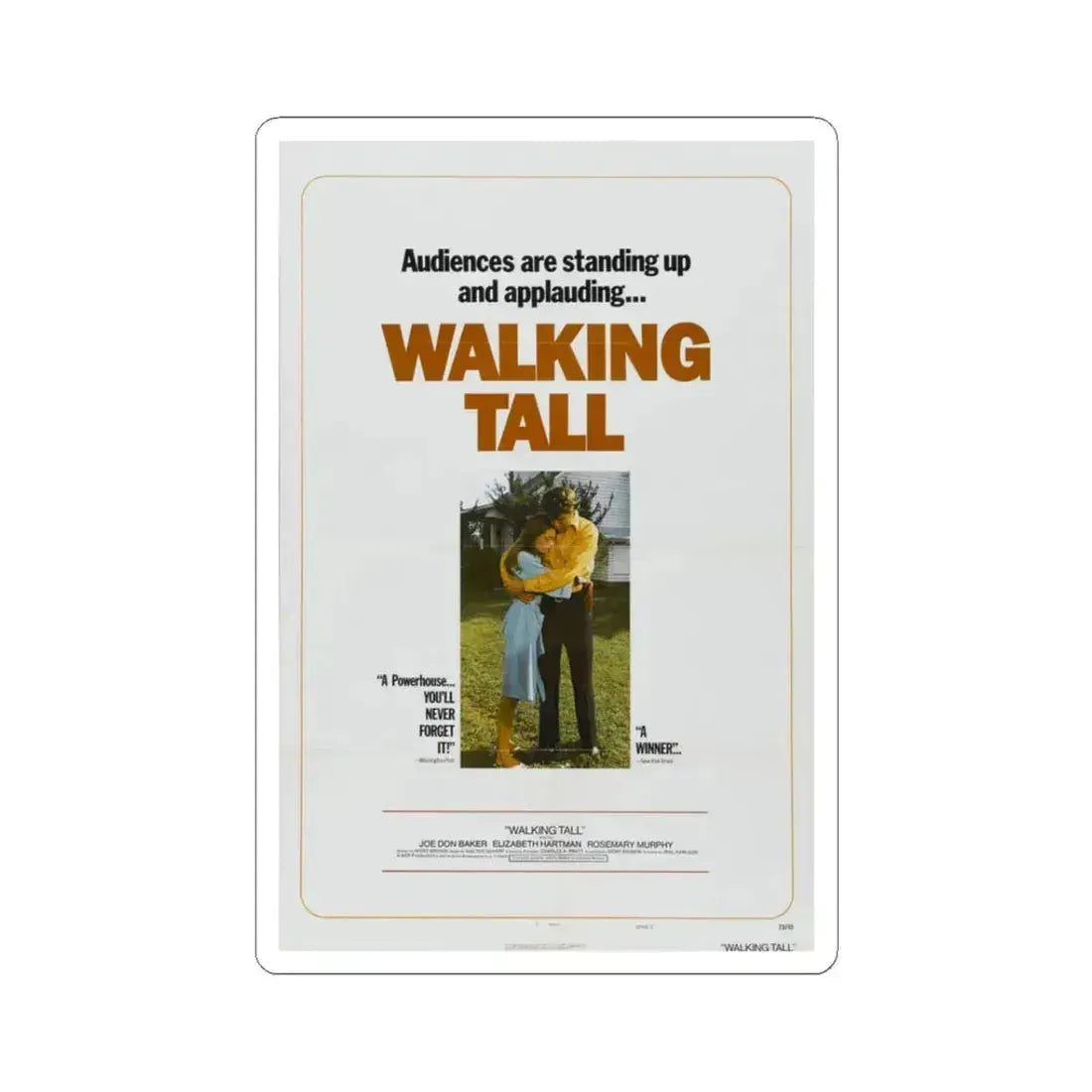 Walking Tall 1973 Movie Poster - STICKER Vinyl Kiss-Cut Decal 3 Inch White - The Sticker Space
