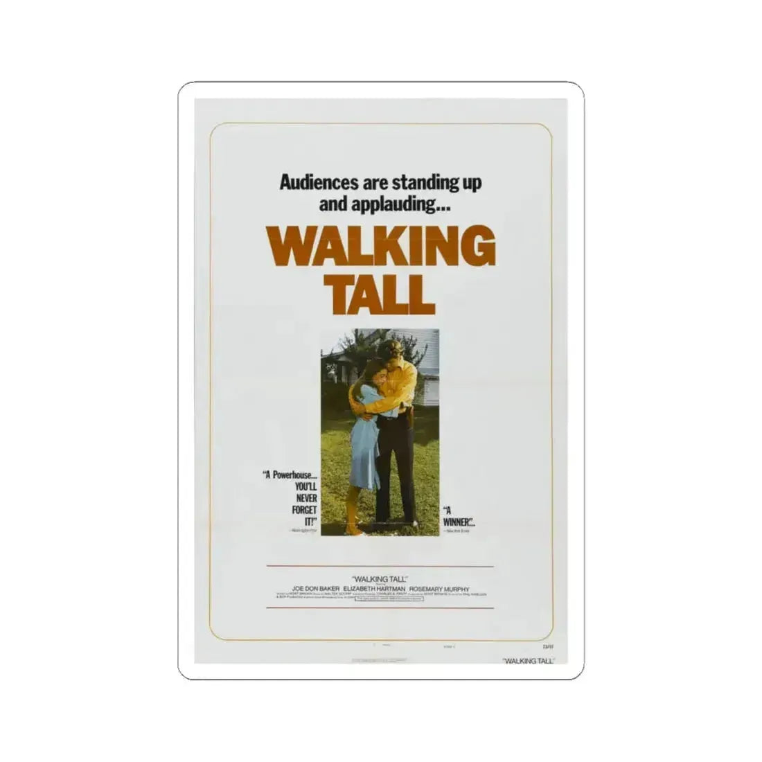 Walking Tall 1973 Movie Poster - STICKER Vinyl Kiss-Cut Decal 6 Inch White - The Sticker Space