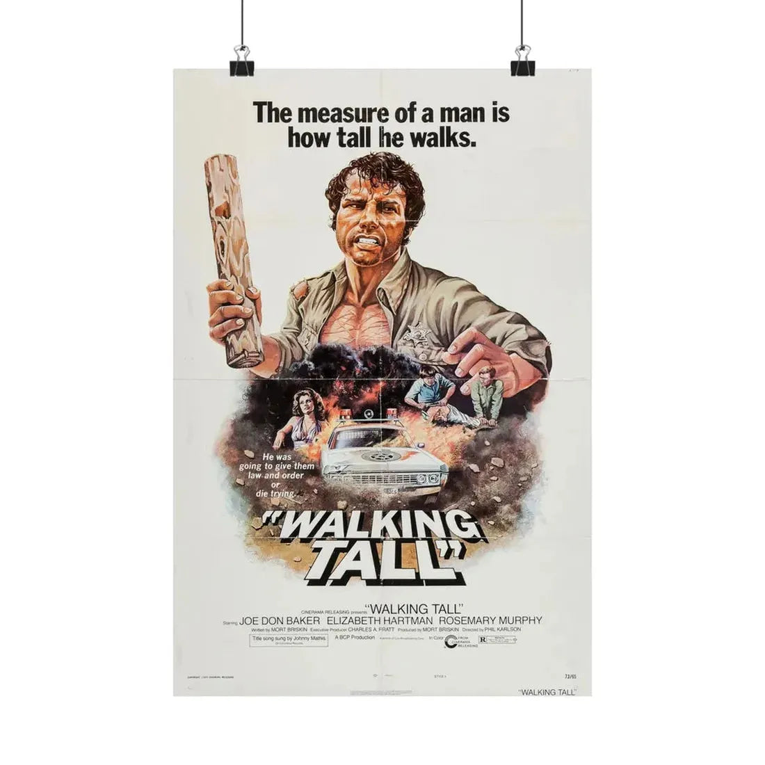 WALKING TALL 1973 - Paper Movie Poster 12″ x 18″ Matte - The Sticker Space