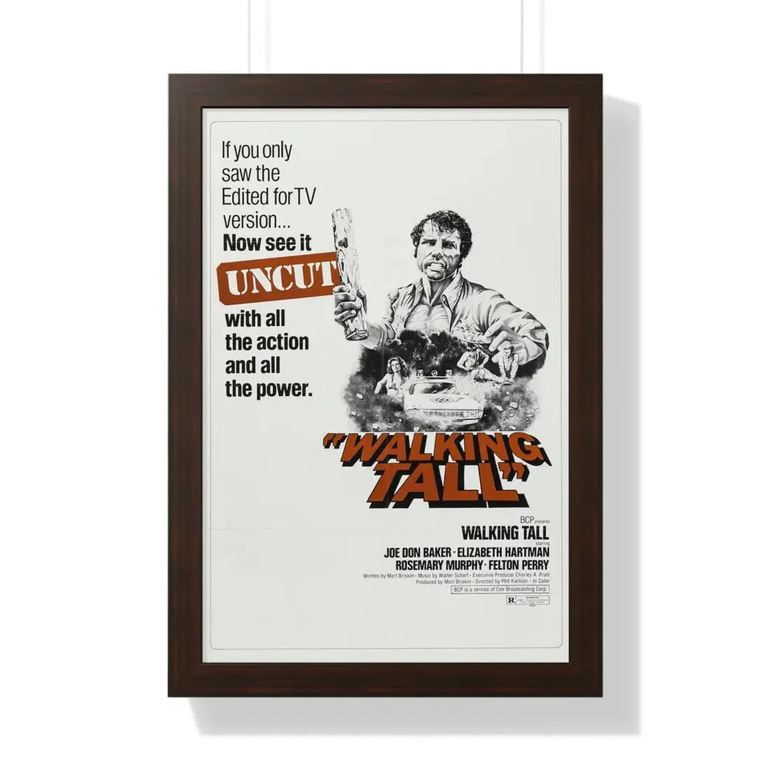 WALKING TALL (2) 1973 - Framed Movie Poster 16″ x 24″ Walnut - The Sticker Space
