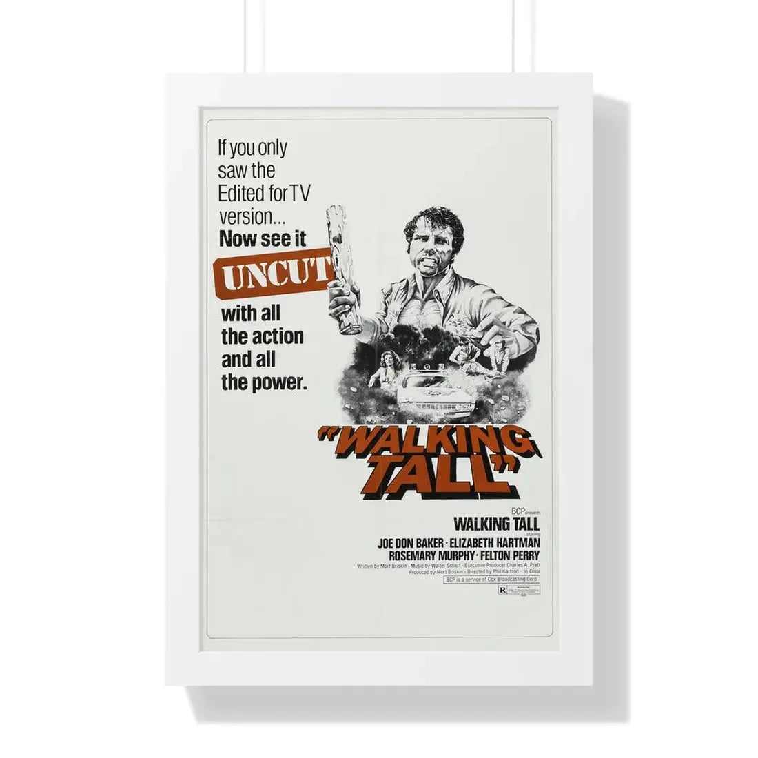 WALKING TALL (2) 1973 - Framed Movie Poster 16″ x 24″ White - The Sticker Space