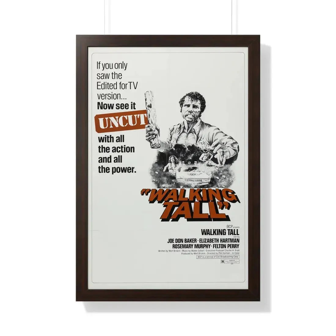 WALKING TALL (2) 1973 - Framed Movie Poster 20" x 30" Walnut - The Sticker Space