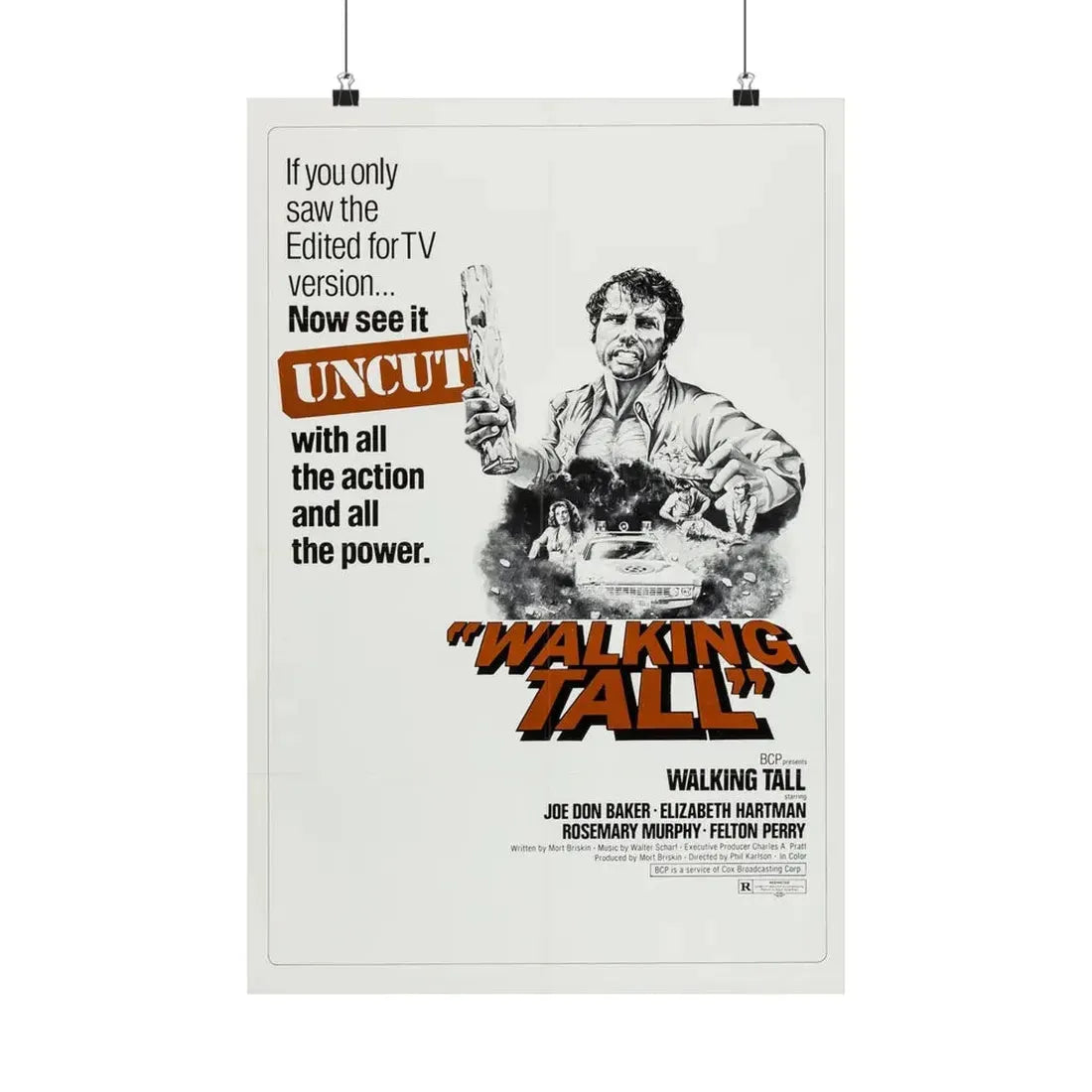 WALKING TALL (2) 1973 - Paper Movie Poster 16″ x 24″ Matte - The Sticker Space