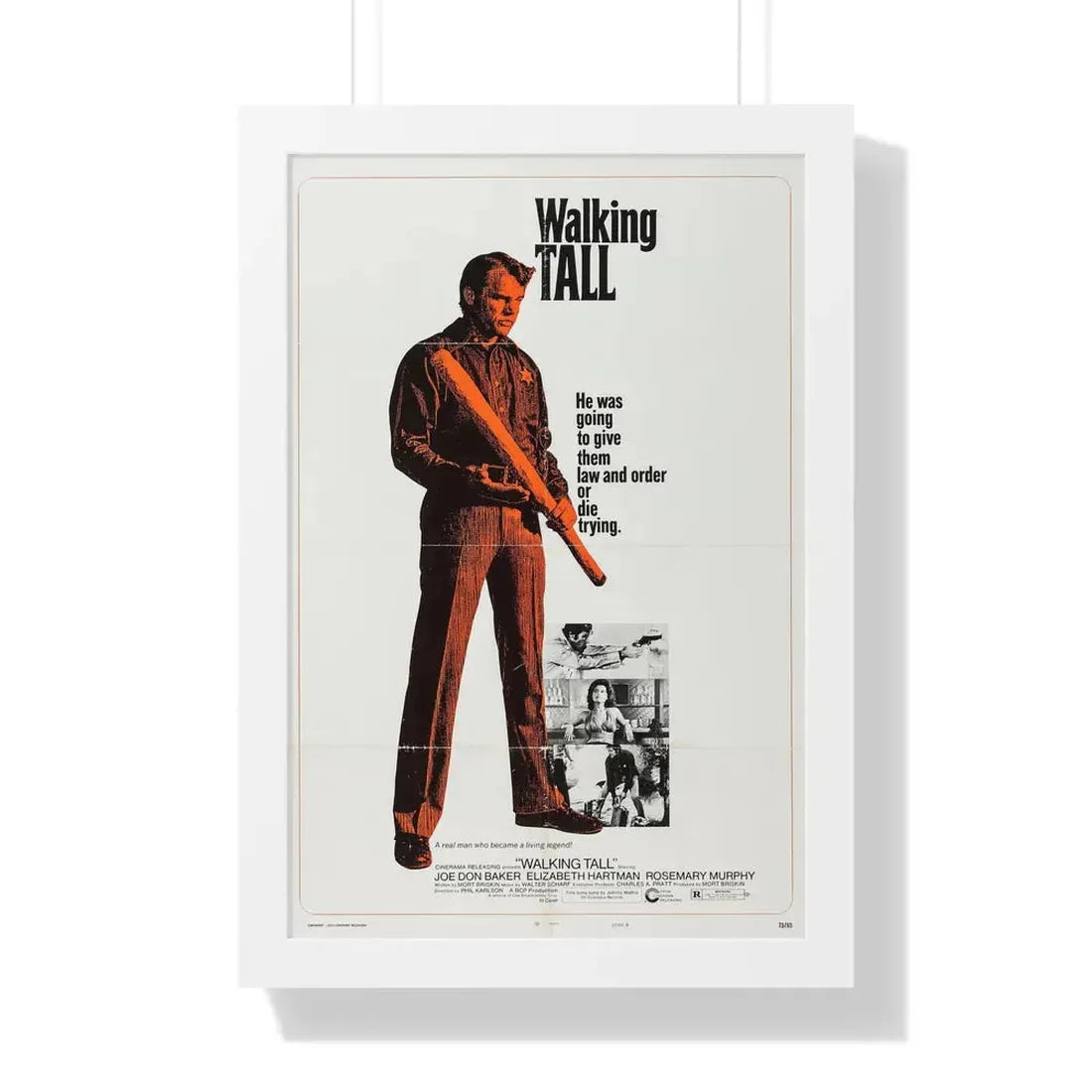 WALKING TALL (3) 1973 - Framed Movie Poster 16″ x 24″ White - The Sticker Space