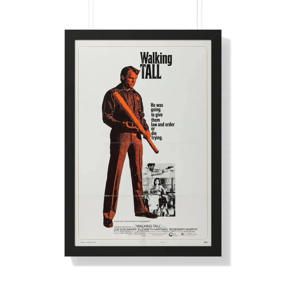WALKING TALL (3) 1973 - Framed Movie Poster 20" x 30" Black - The Sticker Space