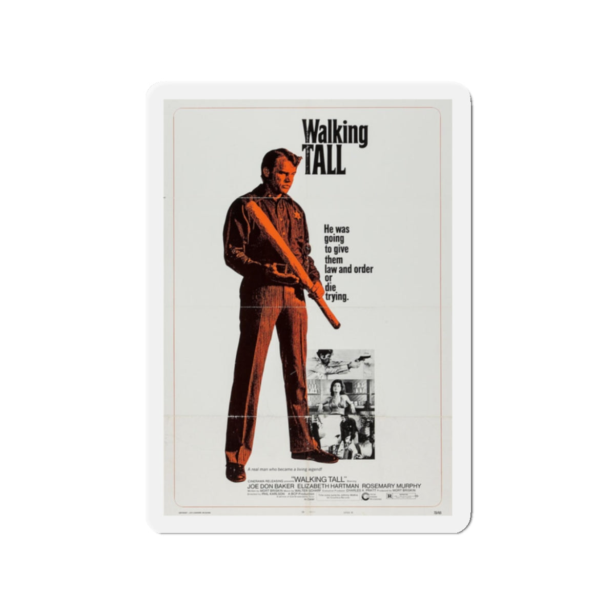 WALKING TALL (3) 1973 Movie Poster - Refrigerator Magnet-2" x 2"-The Sticker Space