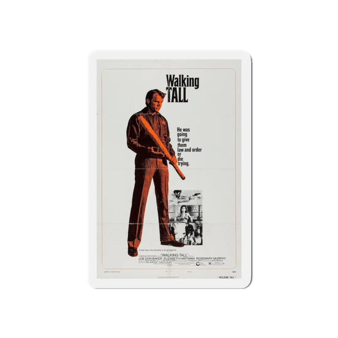 WALKING TALL (3) 1973 Movie Poster - Refrigerator Magnet 5 Inch - The Sticker Space