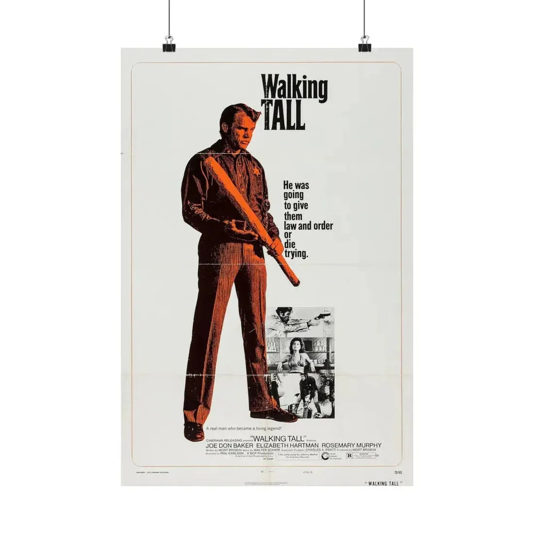 WALKING TALL (3) 1973 - Paper Movie Poster 16″ x 24″ Matte - The Sticker Space