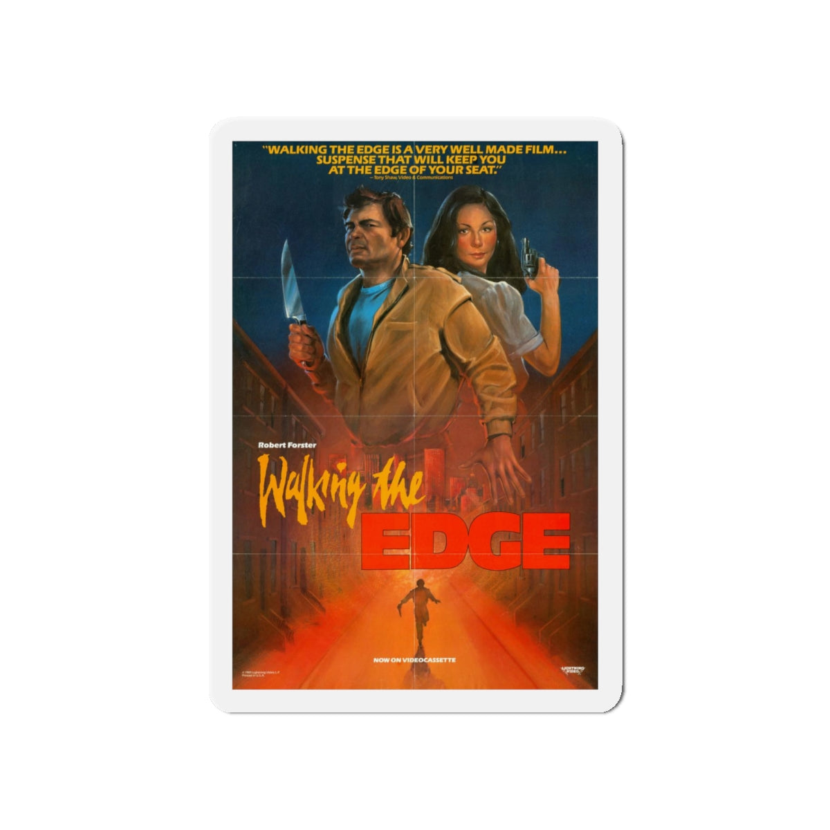 WALKING THE EDGE 1985 Movie Poster - Refrigerator Magnet-4" x 4"-The Sticker Space